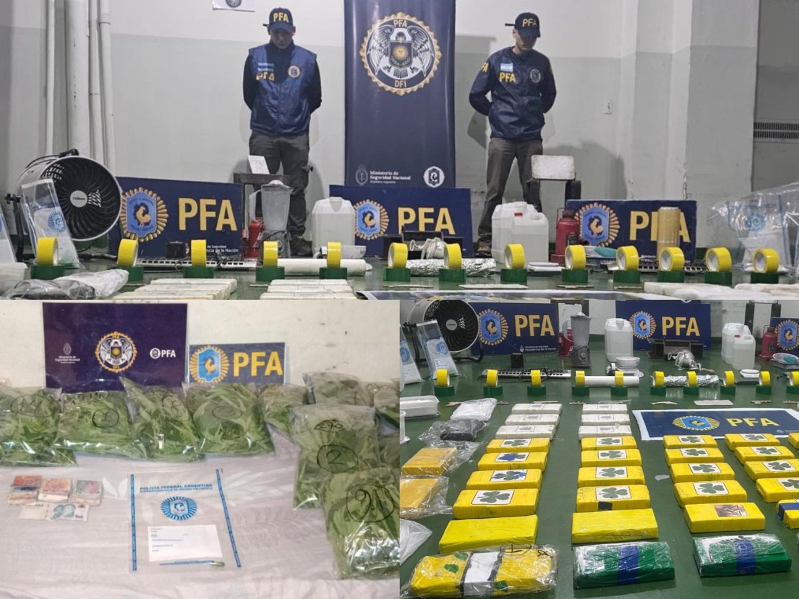 Golpe a una banda con un laboratorio narco en Puerto Madero: secuestraron más de 70 kilos de cocaína en el complejo Rodrigo Bueno