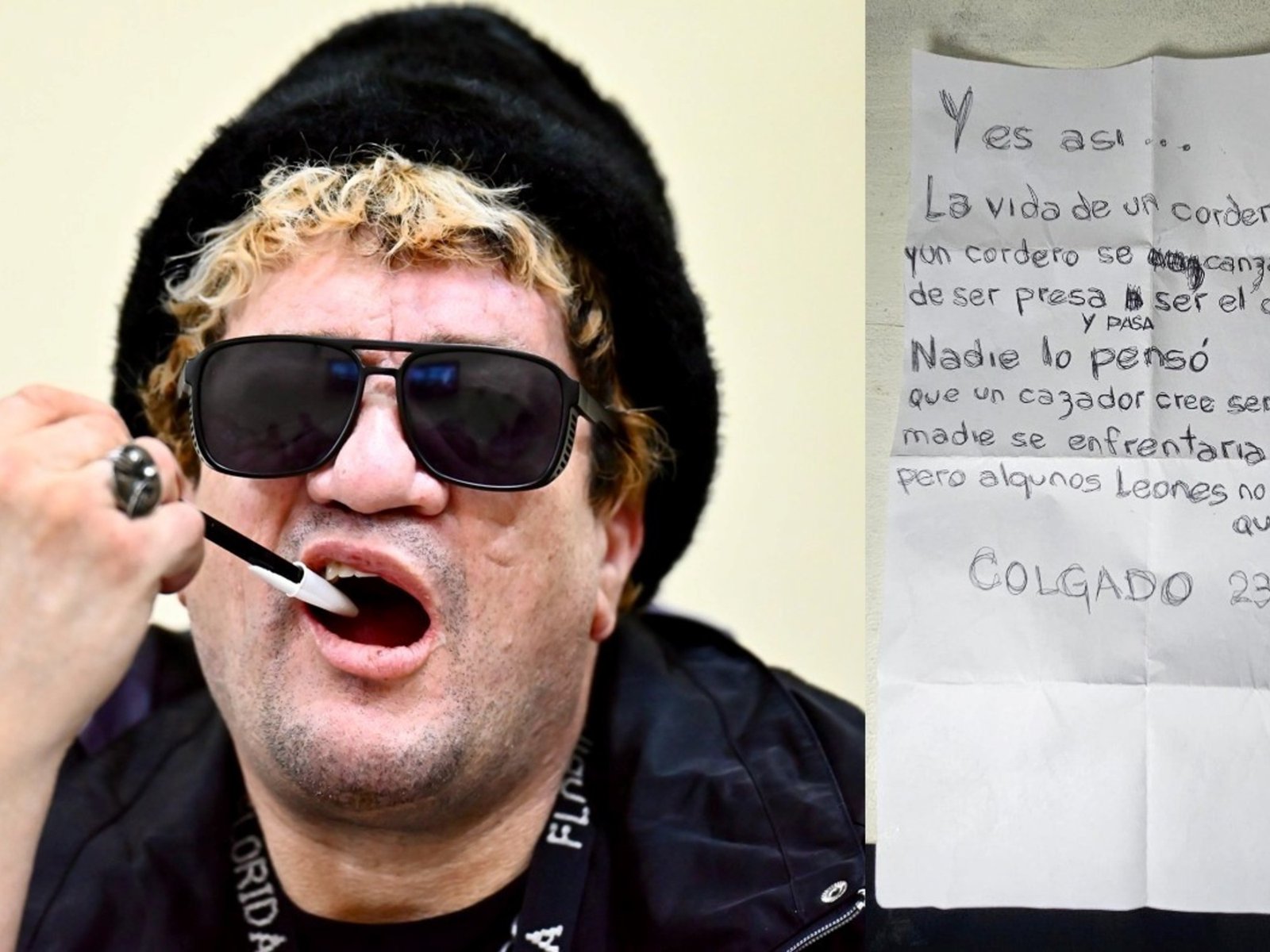 "La vida de un cordero es así": el texto que escribió "Pity" Álvarez en un papel durante el juicio en su contra