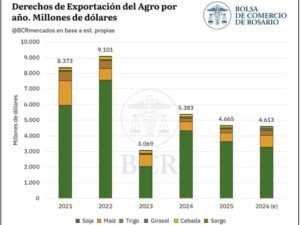 Estiman que el agro aportará US$ 4.613 millones en retenciones durante 2026
